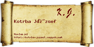 Kotrba József névjegykártya