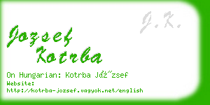 jozsef kotrba business card